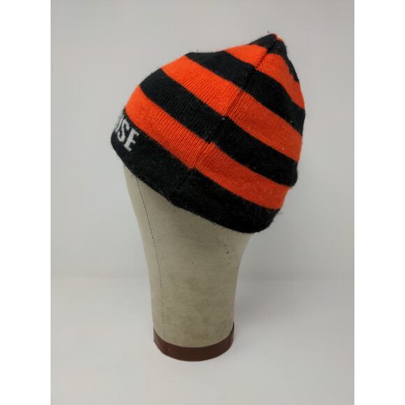 The House Striped Beanie Hat Orange & Black Spell Out Logo Knit - Picture 5 of 13